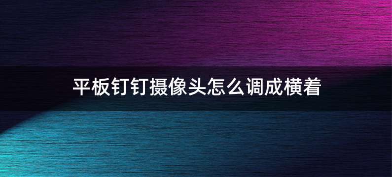 平板钉钉摄像头怎么调成横着