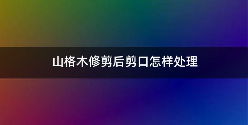 山格木修剪后剪口怎样处理