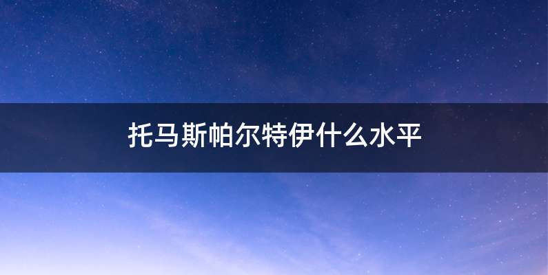 托马斯帕尔特伊什么水平