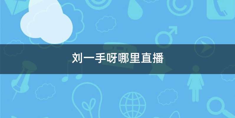 刘一手呀哪里直播
