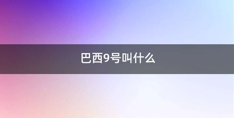 巴西9号叫什么