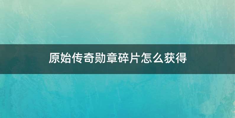 原始传奇勋章碎片怎么获得
