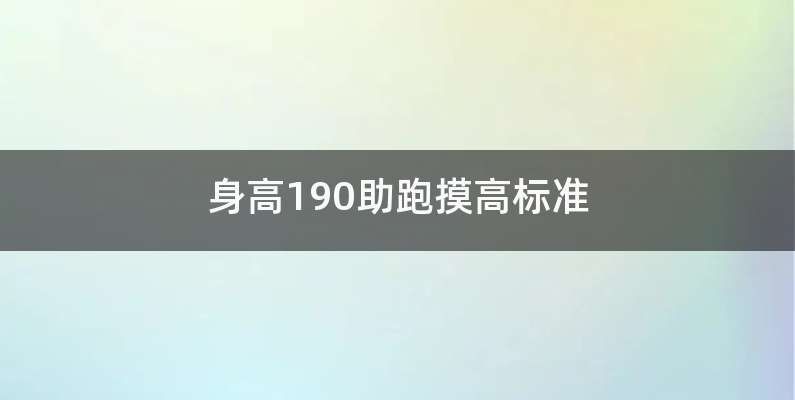 身高190助跑摸高标准