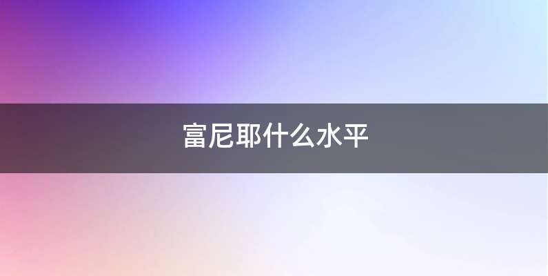 富尼耶什么水平