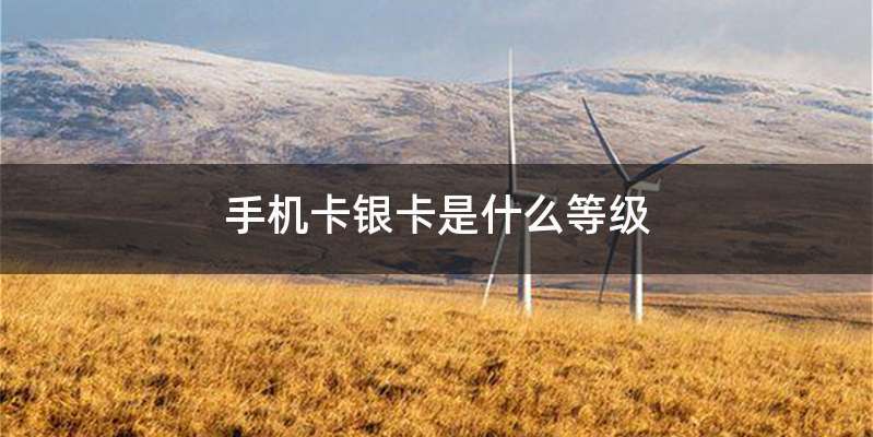 手机卡银卡是什么等级