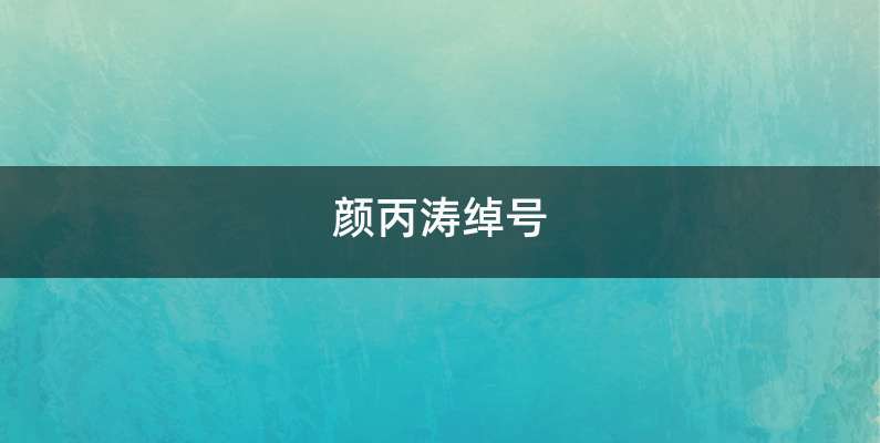 颜丙涛绰号