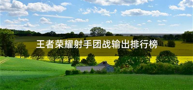 王者荣耀射手团战输出排行榜