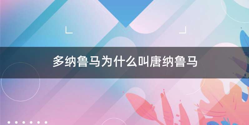多纳鲁马为什么叫唐纳鲁马