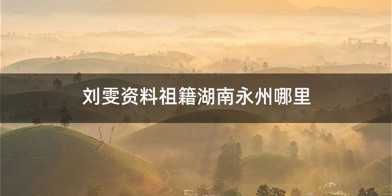 刘雯资料祖籍湖南永州哪里