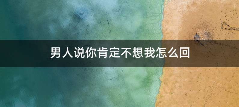 男人说你肯定不想我怎么回