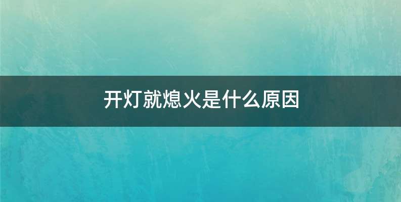 开灯就熄火是什么原因