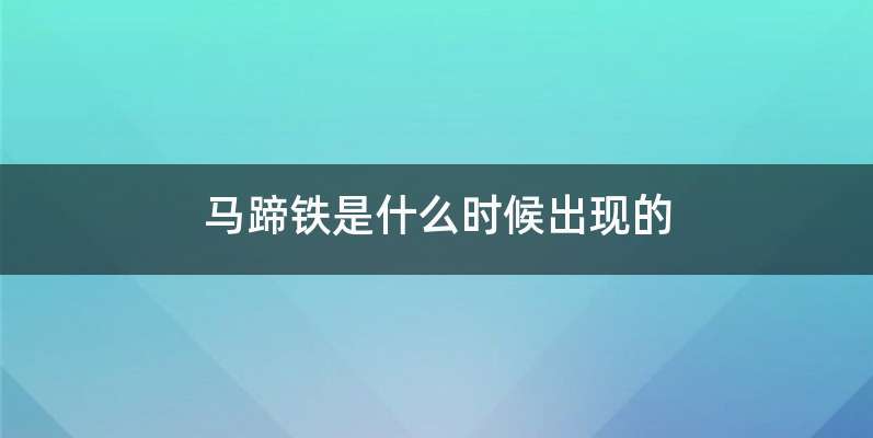 马蹄铁是什么时候出现的