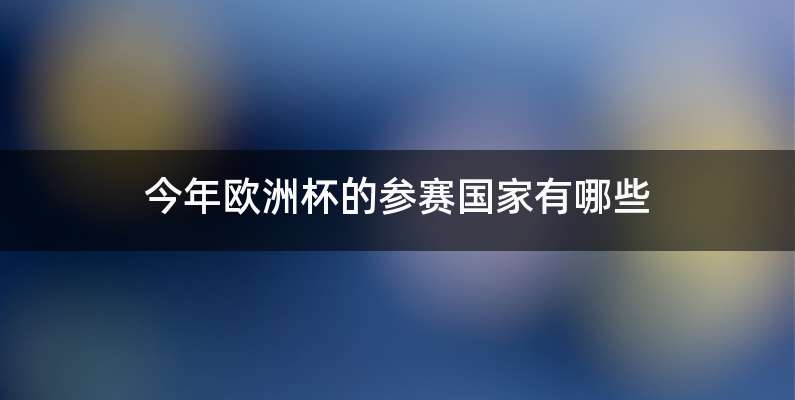 今年欧洲杯的参赛国家有哪些