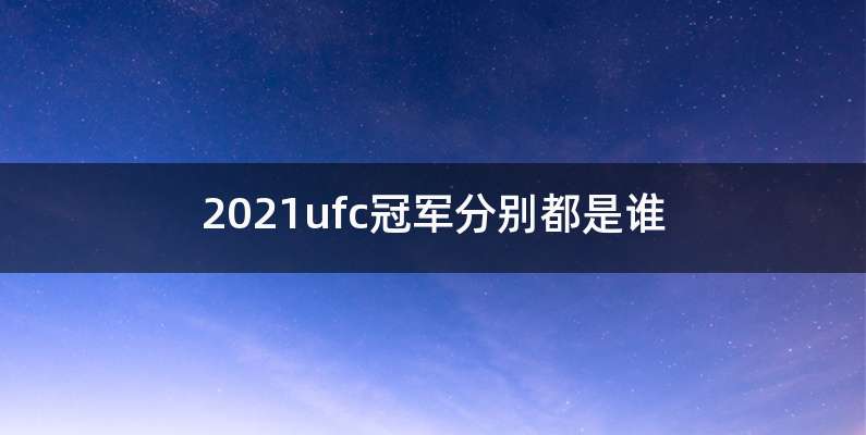2021ufc冠军分别都是谁