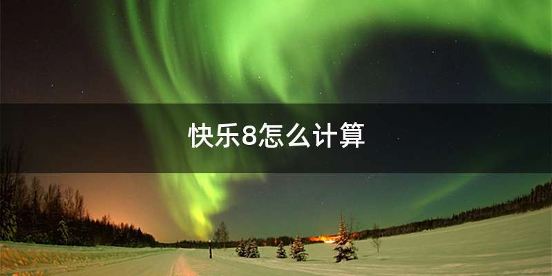 快乐8怎么计算