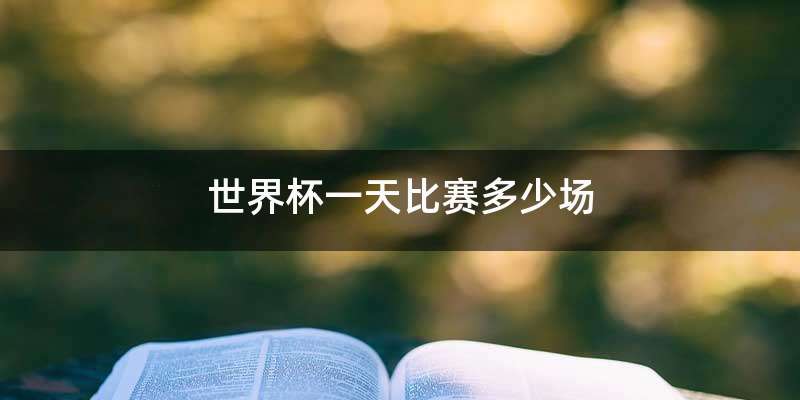 世界杯一天比赛多少场