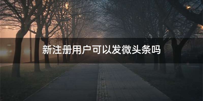 新注册用户可以发微头条吗