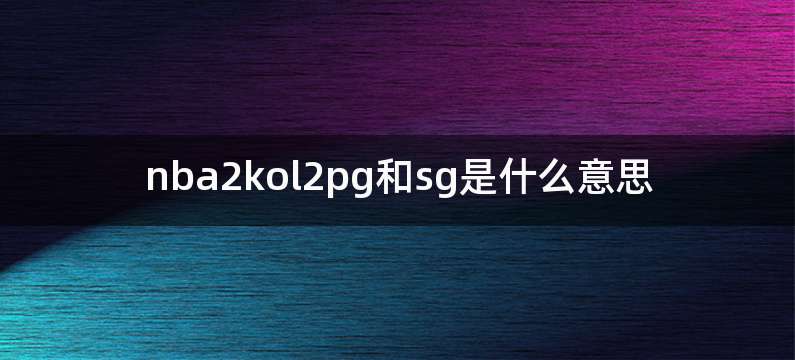 nba2kol2pg和sg是什么意思