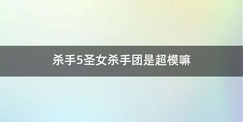 杀手5圣女杀手团是超模嘛