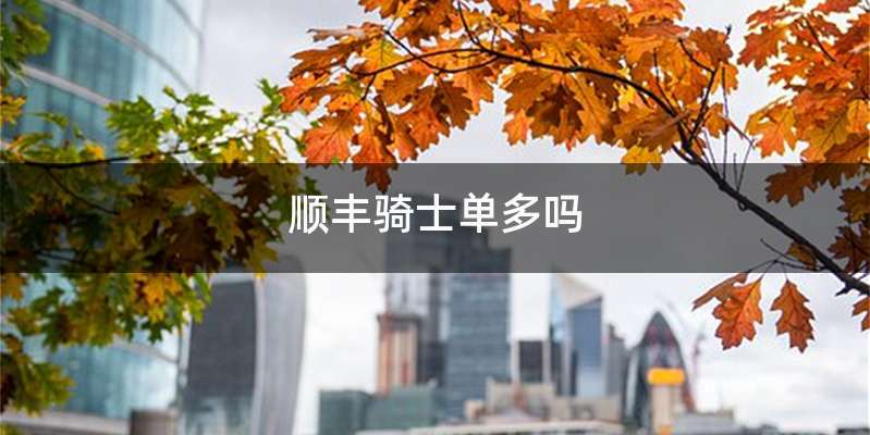 顺丰骑士单多吗