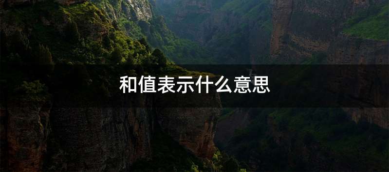和值表示什么意思