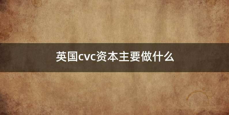 英国cvc资本主要做什么