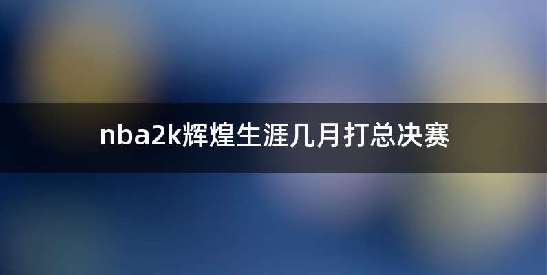 nba2k辉煌生涯几月打总决赛