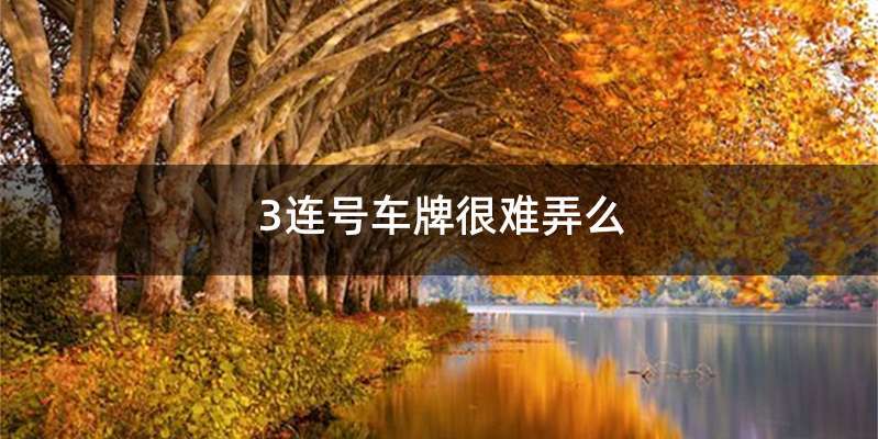 3连号车牌很难弄么