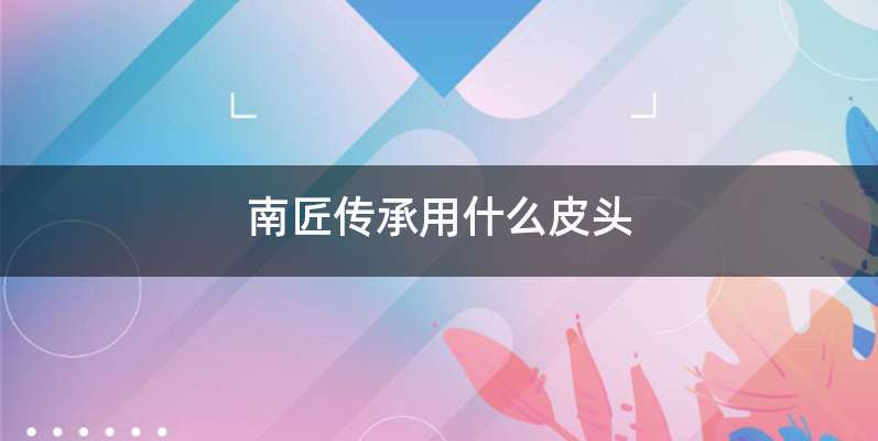 南匠传承用什么皮头