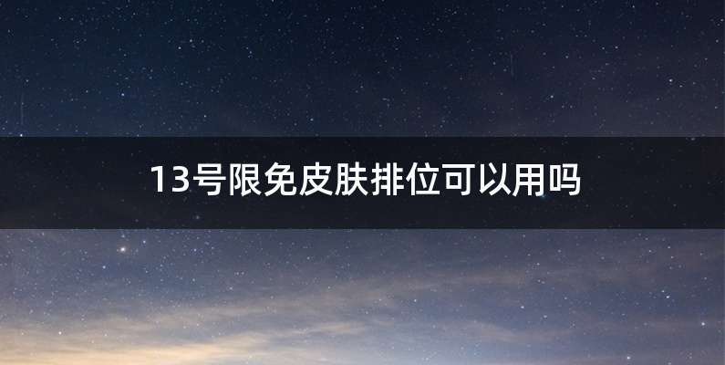 13号限免皮肤排位可以用吗
