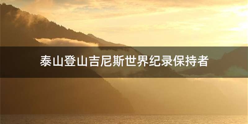 泰山登山吉尼斯世界纪录保持者