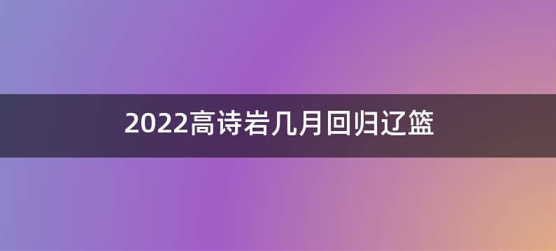 2022高诗岩几月回归辽篮