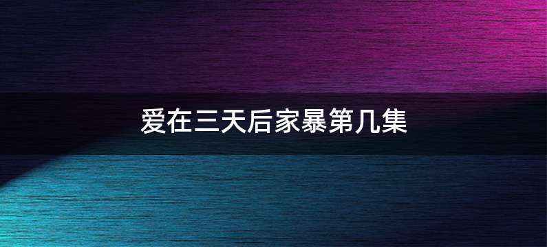 爱在三天后家暴第几集