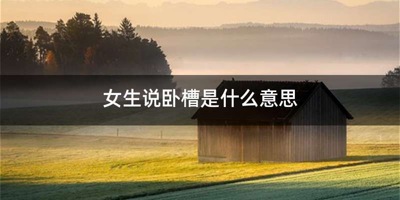 女生说卧槽是什么意思