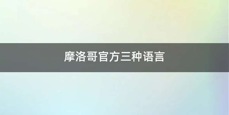 摩洛哥官方三种语言