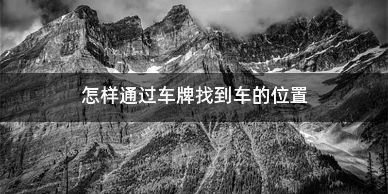 怎样通过车牌找到车的位置