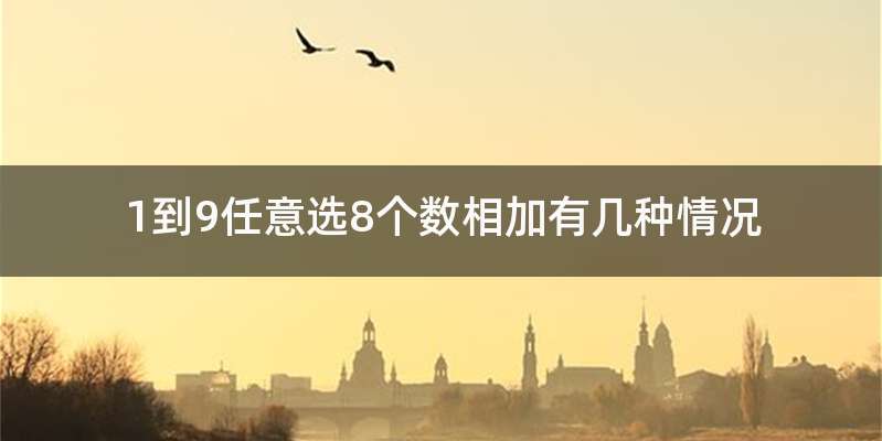 1到9任意选8个数相加有几种情况