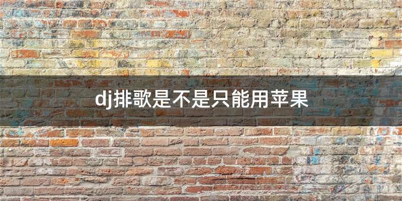 dj排歌是不是只能用苹果