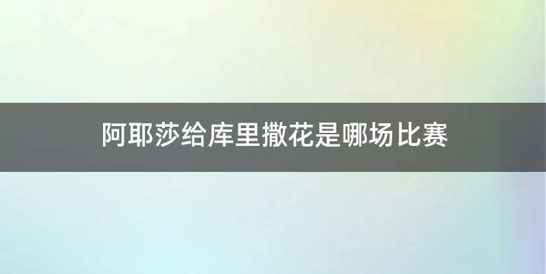 阿耶莎给库里撒花是哪场比赛