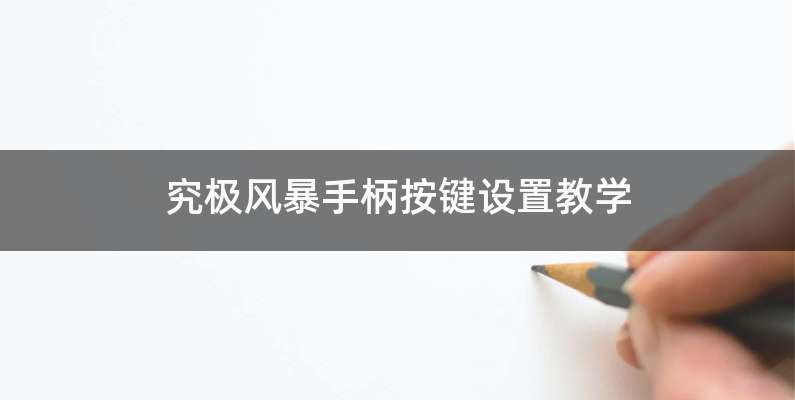 究极风暴手柄按键设置教学