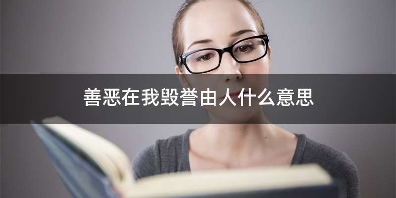 善恶在我毁誉由人什么意思