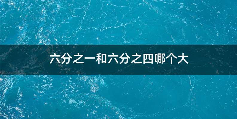 六分之一和六分之四哪个大