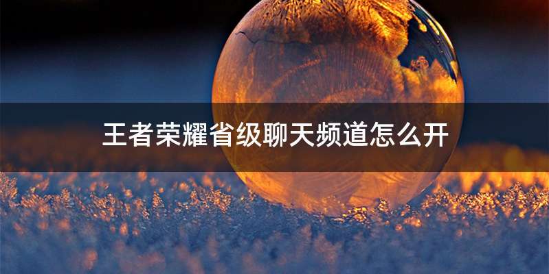 王者荣耀省级聊天频道怎么开