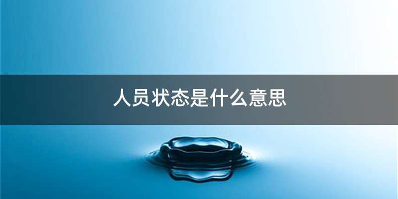 人员状态是什么意思
