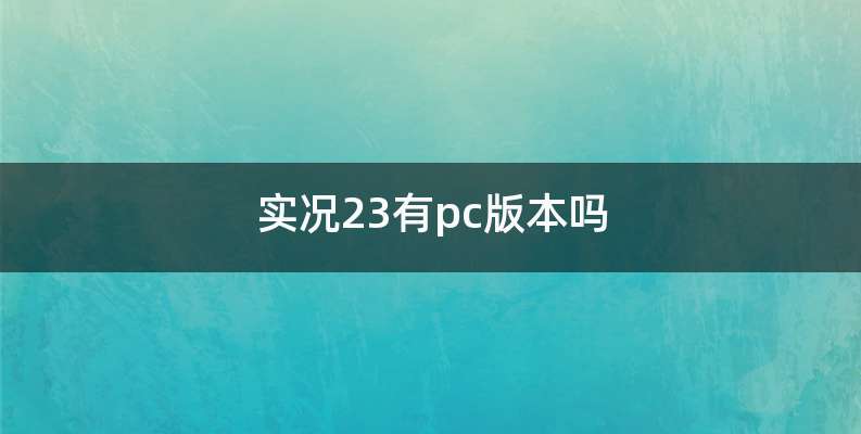 实况23有pc版本吗