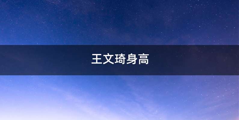 王文琦身高