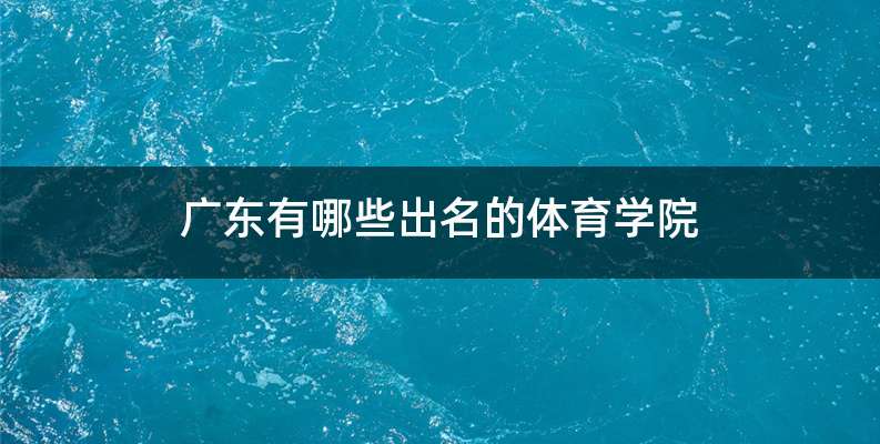 广东有哪些出名的体育学院