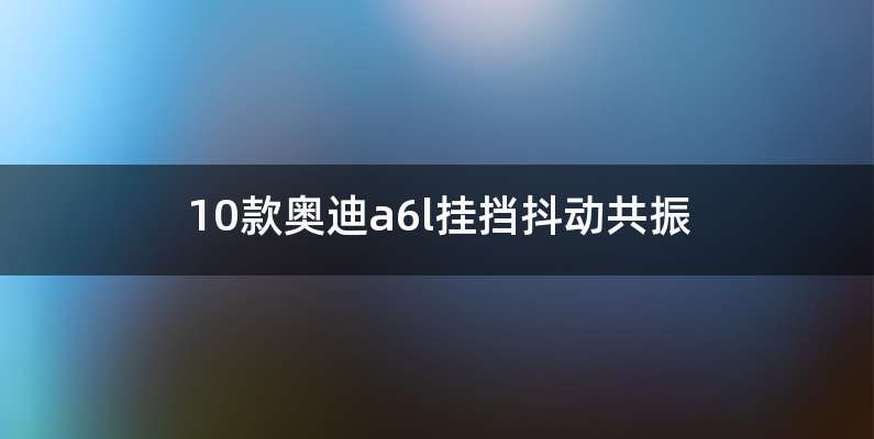 10款奥迪a6l挂挡抖动共振