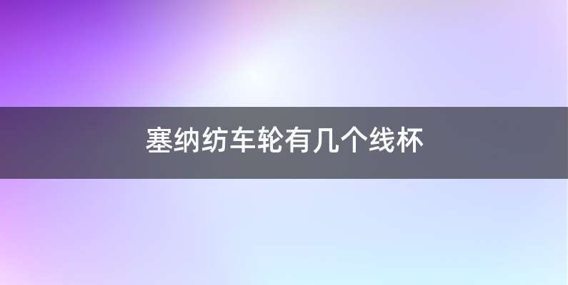 塞纳纺车轮有几个线杯