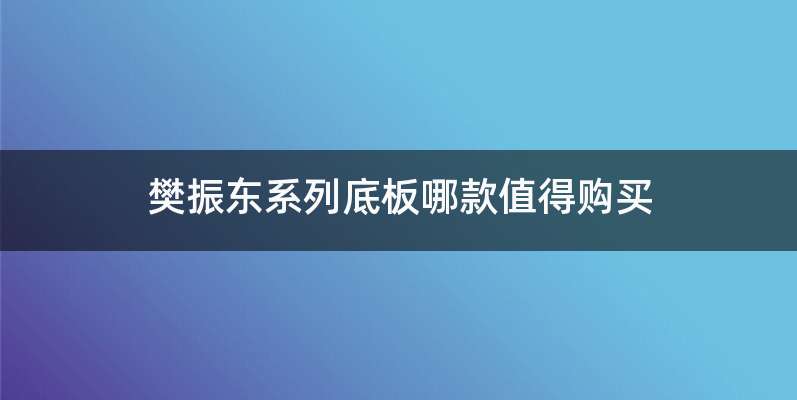 樊振东系列底板哪款值得购买